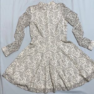 High neck, sheer button back dress